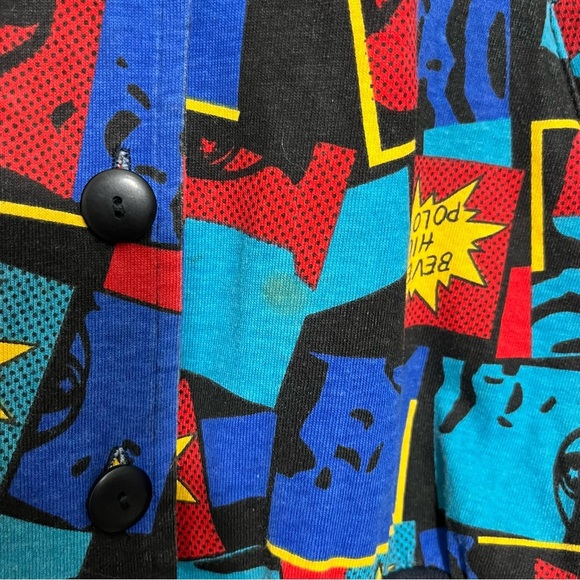 BEVERLY HILLS POLO CLUB Vintage Long Sleeve Button Down Geometric Sweater Large - Picture 9 of 9